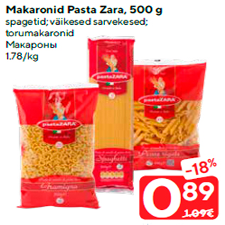 Allahindlus - Makaronid Pasta Zara, 500 g