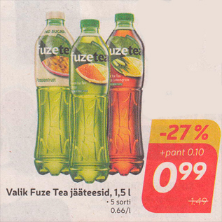 Allahindlus - Valik Fuze Tea jääteesid, 1,5 L