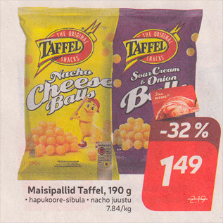 Allahindlus - Maisipallid Taffel, 190 g