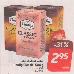 Allahindlus - Jahvatatud kohv Paulig Classic, 500 g