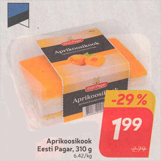Скидка - Абрикосовое пироженное Eesti Pagar, 310 г