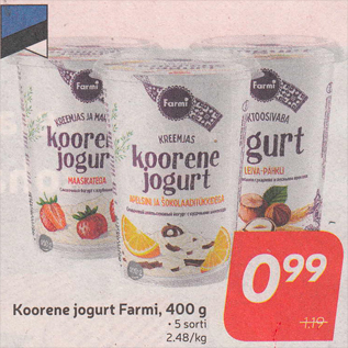 Скидка - Сливочный йогурт Farmi, 400 г