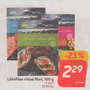 Allahindlus - Lõhefilee viilud Rimi, 100 g