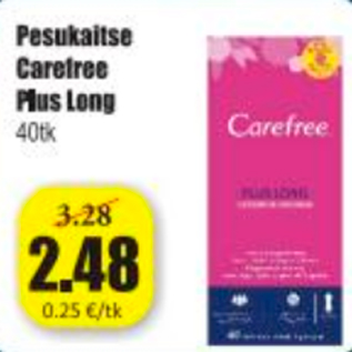 Скидка - Прокладки Carefree Plus Long 40 шт.