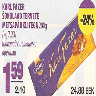 Allahindlus - Karl Fazer šokolaad tervete metsapähklitega