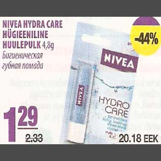 Allahindlus - Nivea Hydra Care hügieeniline huulepulk