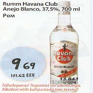 Allahindlus - Rumm Havana Club Anejo Blanco