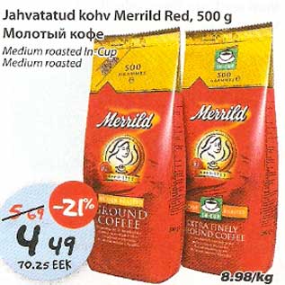 Allahindlus - Jahvatatud kohv Merrild Red