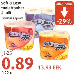 Allahindlus - Soft&Easy tualettpaber
