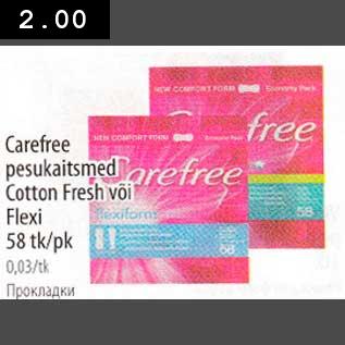 Allahindlus - Carefree pesukaitsmed Cotton Fresh või Flexi 58 tk/pk