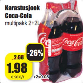 Allahindlus - Karastusjook Coca-Cola multipakk 2+2L