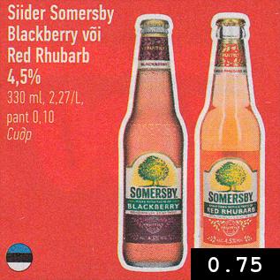 Allahindlus - Siider Somersby Blackberry või Red Rhubarb 4,5%