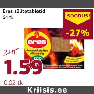 Allahindlus - Eres süütetabletid 64 tk