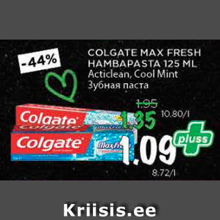 Allahindlus - COLGATE MAX FRESH HAMBAPASTA 125 ML