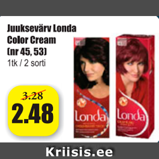 Allahindlus - Juuksevärv Londa Color Cream (nr 45, 53)