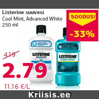 Allahindlus - Listerine suuvesi