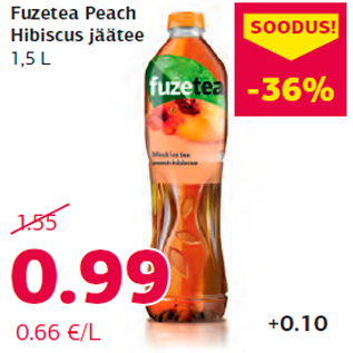 Allahindlus - Fuzetea Peach Hibiscus jäätee 1,5 L