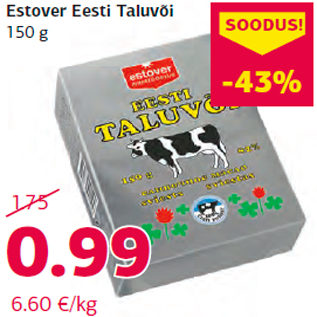 Allahindlus - Estover Eesti Taluvõi 150 g