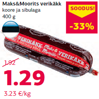 Allahindlus - Maks&Moorits verikäkk