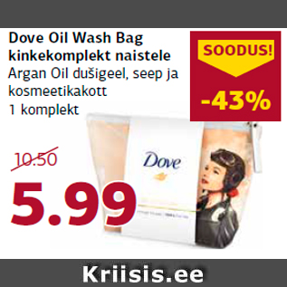 Allahindlus - Dove Oil Wash Bag kinkekomplekt naistele