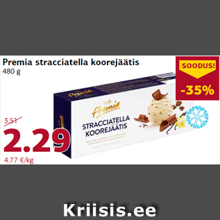 Allahindlus - Premia stracciatella koorejäätis 480 g