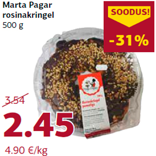 Allahindlus - Marta Pagar rosinakringel 500 g