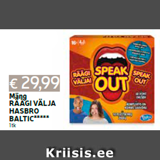 Allahindlus - Mäng RÄÄGI VÄLJA HASBRO BALTIC***** 1 tk