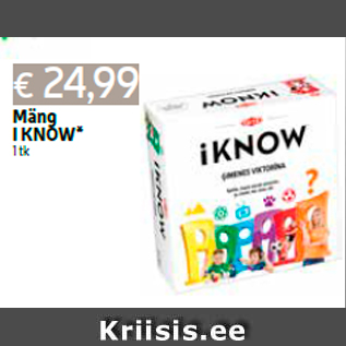 Allahindlus - Mäng I KNOW* 1 tk