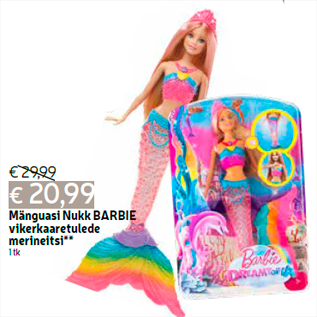 Allahindlus - Mänguasi Nukk BARBIE vikerkaaretulede merineitsi** 1 tk