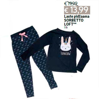 Allahindlus - Laste pidžaama SORBETTO LOFT** 1 tk