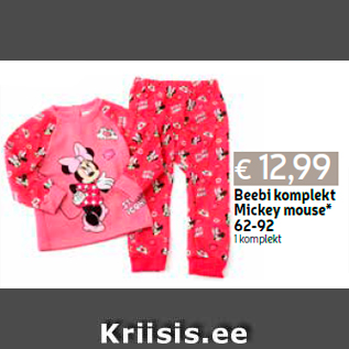 Allahindlus - Beebi komplekt Mickey mouse* 62-92 1 komplekt