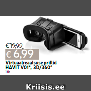 Скидка - Очки виртуальной реальности HAVIT V01 *, 3D / 360 ° 1 шт.