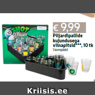 Allahindlus - Piljardipallide kujundusega viinapitsid***, 10 tk 1 komplekt