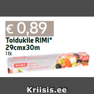 Allahindlus - Toidukile RIMI* 29cmx30m 1 tk