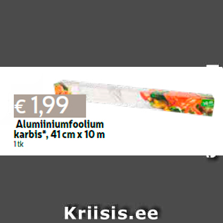 Allahindlus - Alumiiniumfoolium karbis*, 41 cm x 10 m 1 tk