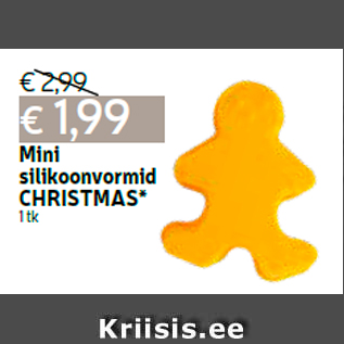 Allahindlus - Mini silikoonvormid CHRISTMAS* 1 tk