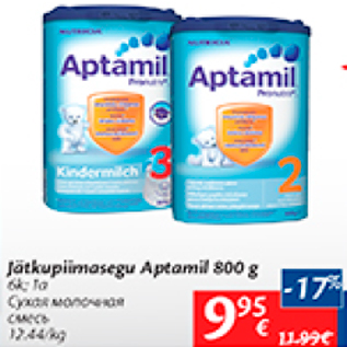 Allahindlus - Jätkupiimasegu Aptamil 800 g