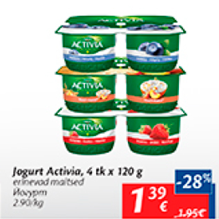 Allahindlus - Jogurt Activia, 4 tk x 120 g