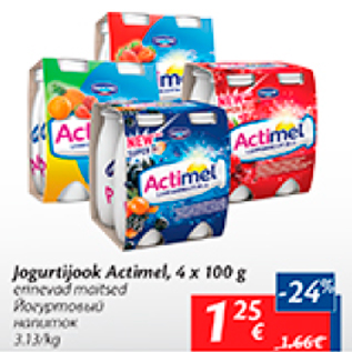 Allahindlus - Jogurtijook Actimel, 4 x 100 g