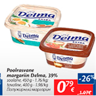 Allahindlus - Poolrasvane margariin Delma, 39%