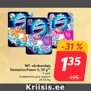 Allahindlus - WC-värskendaja Domestos Power 5, 55 g**