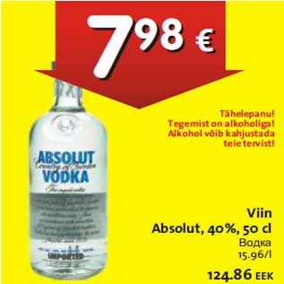 Allahindlus - Viin Absolut
