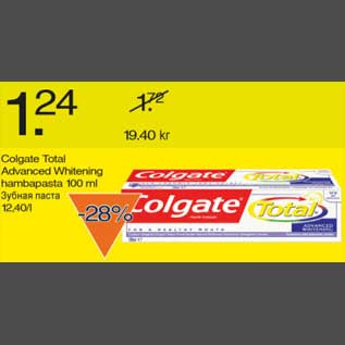 Allahindlus - Colgate Total Advanced Whitening hambapasta