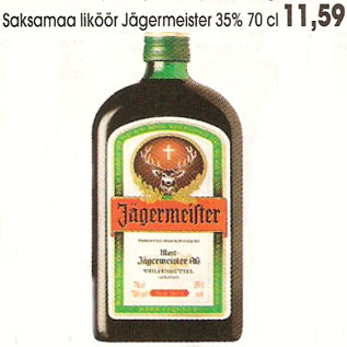 Allahindlus - Saksamaa liköör Jägermeister