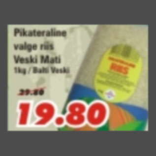 Allahindlus - Pikateraline valge riis Veski Mati