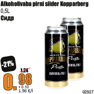 Allahindlus - Alkoholivaba pirni siider Kopparberg 0,5L