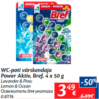 Allahindlus - WC-poti värskendaja Power Aktiv, Bref, 4 x 50 g