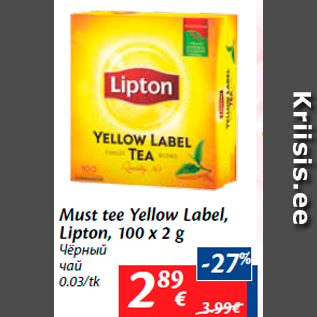 Allahindlus - Must tee Yellow Label, Lipton, 100 x 2 g