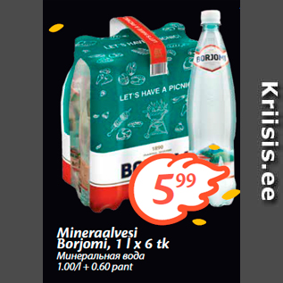 Allahindlus - Mineraalvesi Borjomi, 1 l x 6 tk