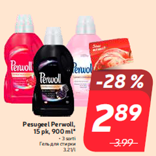 Allahindlus - Pesugeel Perwoll, 15 pk, 900 ml*